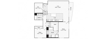 Farnsworth Floor Plan at Renew Five Ninety Five, Des Plaines