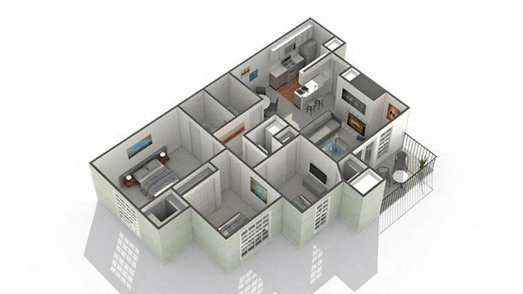 Floor Plan Layout at The Mark Apartments, Illinois