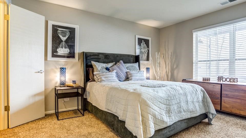 Bedroom at The Mark Apartments, Glendale Heights
