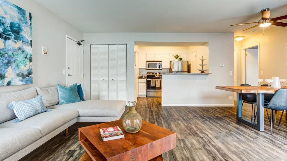 Living And Kitchen at The Mark Apartments, Glendale Heights, 60139