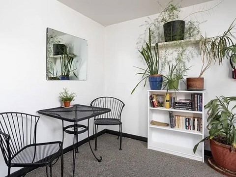 Clubroom with seating area at The Lafayette, Portland, 97205