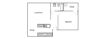 One Bedroom C at Cascade Vista, Portland, OR, Oregon , 97239