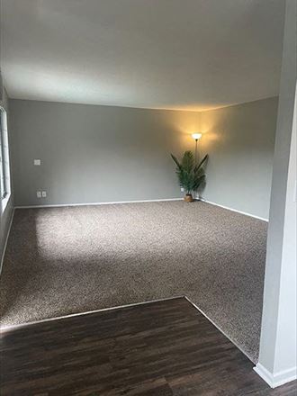 a room with a plant and a lamp in it a room with a plant and a lamp in it at Dwell Apartment Homes, California