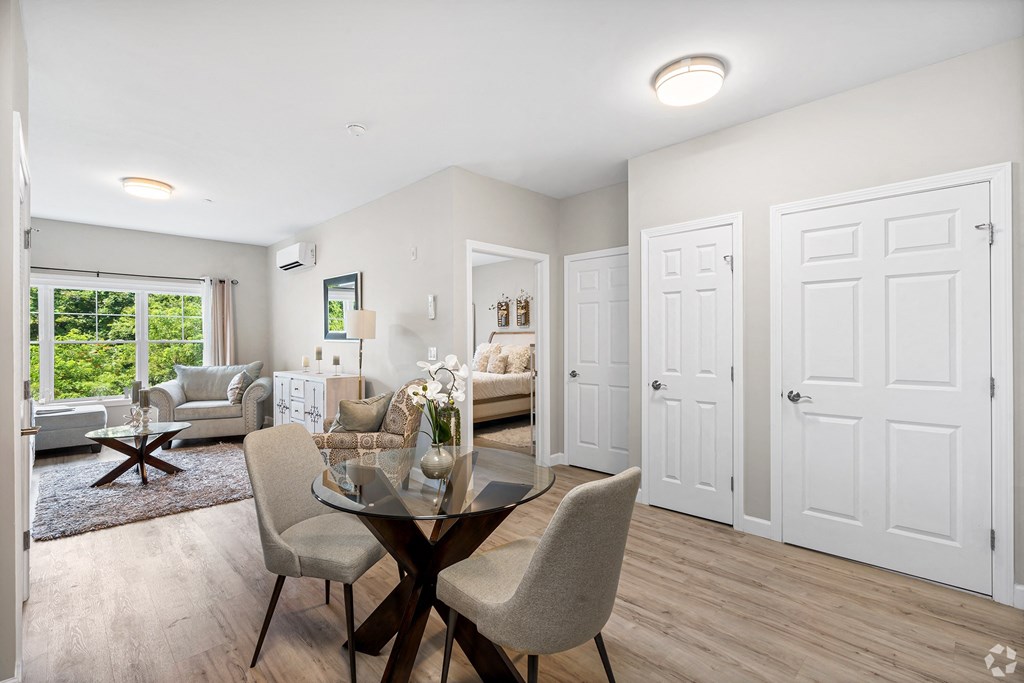 dining room with white doors at Lofts at 335, Stratford, CT, 06615