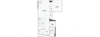 1 bedroom 1 bath floor plan G at Arrive Wheaton, Maryland