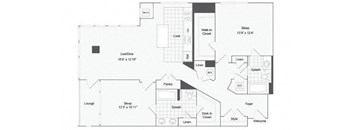 2 bedroom 2 bath floor plan K at Arrive Wheaton, Wheaton