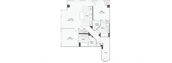 2 bedroom 2 bath floor plan E at Arrive Wheaton, Maryland