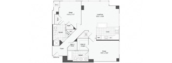 2 bedroom 2 bath floor plan F at Arrive Wheaton, Maryland, 20902