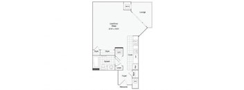 Studio 1 bath floor plan C at Arrive Wheaton, Wheaton, Maryland