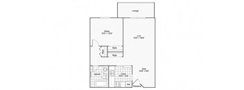 1 bed 1 bath floor plan at Twelve 501 Apartment Homes, Burnsville, MN, 55337