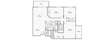 3 bed 2 bath floor plan at Twelve 501 Apartment Homes, Minnesota, 55337