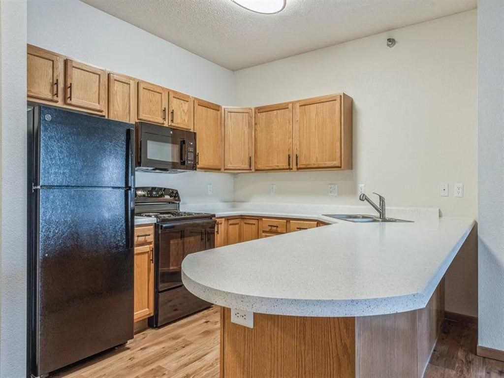 Wooden cabinets at Zen Chaska, Chaska, MN, 55318