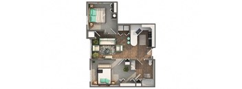 2 bed 1 bath floor plan at Zen Chaska, Minnesota, 55318