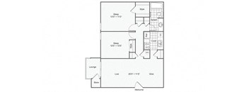 The Camelot Floor Plan at The Avalon Apartment Homes, Chesterfield, Missouri