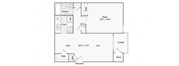 The Venetian Floor Plan at The Avalon Apartment Homes, Chesterfield, 63017