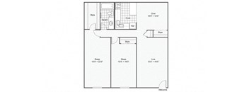 Dahlia Floor Plan at The Magnolia Apartment Homes, Chesterfield, MO