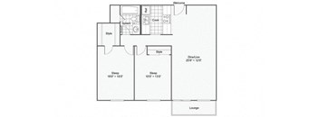 Lilac Floor Plan at The Magnolia Apartment Homes, Chesterfield, Missouri