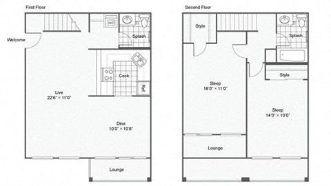 Lotus Floor Plan at The Magnolia Apartment Homes, Chesterfield, MO, 63017