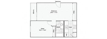 Orchid Floor Plan at The Magnolia Apartment Homes, Chesterfield, Missouri