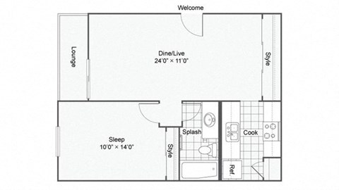 Orchid Floor Plan at The Magnolia Apartment Homes, Chesterfield, Missouri