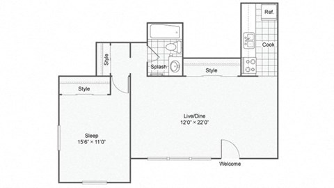 Peony Floor Plan at The Magnolia Apartment Homes, Chesterfield, 63017