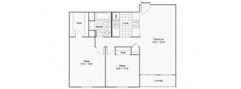 Tulip Floor Plan at The Magnolia Apartment Homes, Chesterfield, 63017