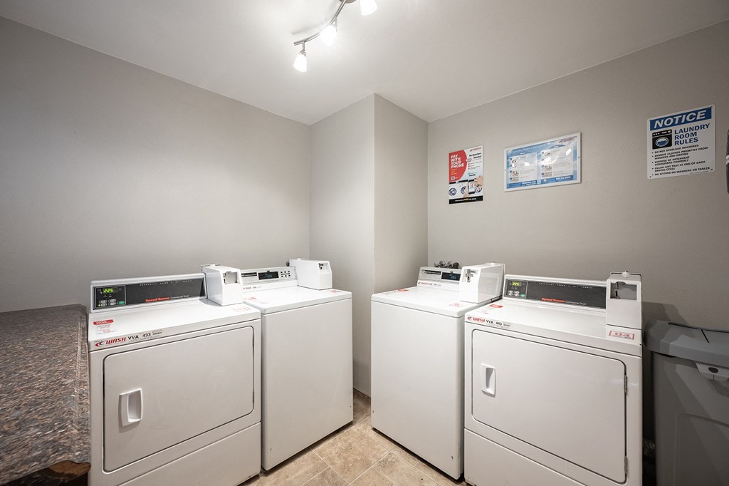 laundry room at Oak Park Apartments, Solvang, California
