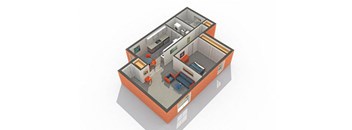 1 bed 1 bath floor plan at The View Apartments St Charles, Illinois