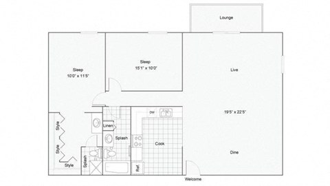 Charlotte Floor Plan at Hampshire House, Pittsburgh, Pennsylvania