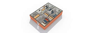 3 bed 1.5 bath floor plan at The View Apartments St Charles, St Charles, IL