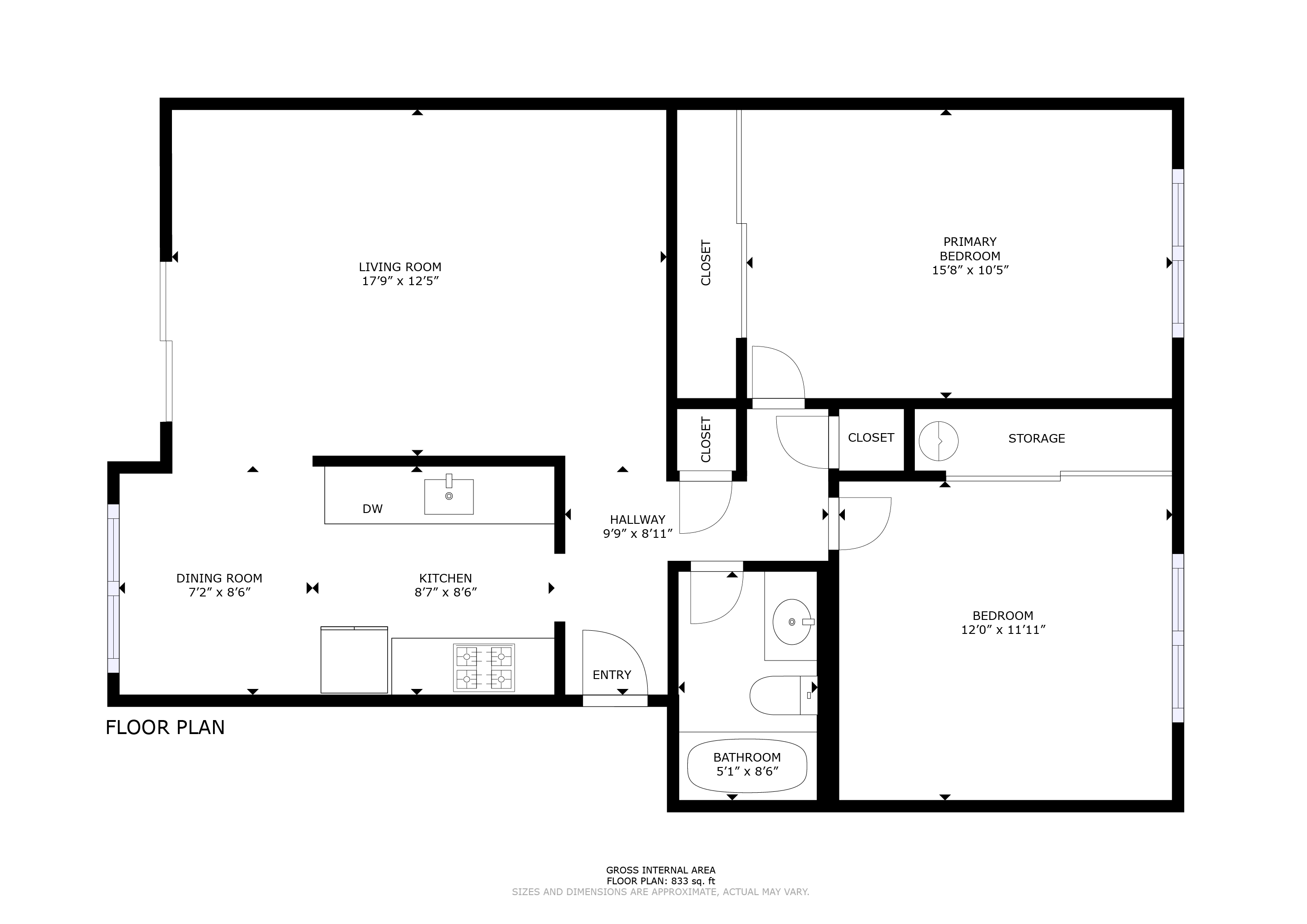 2 bedroom floorplan
