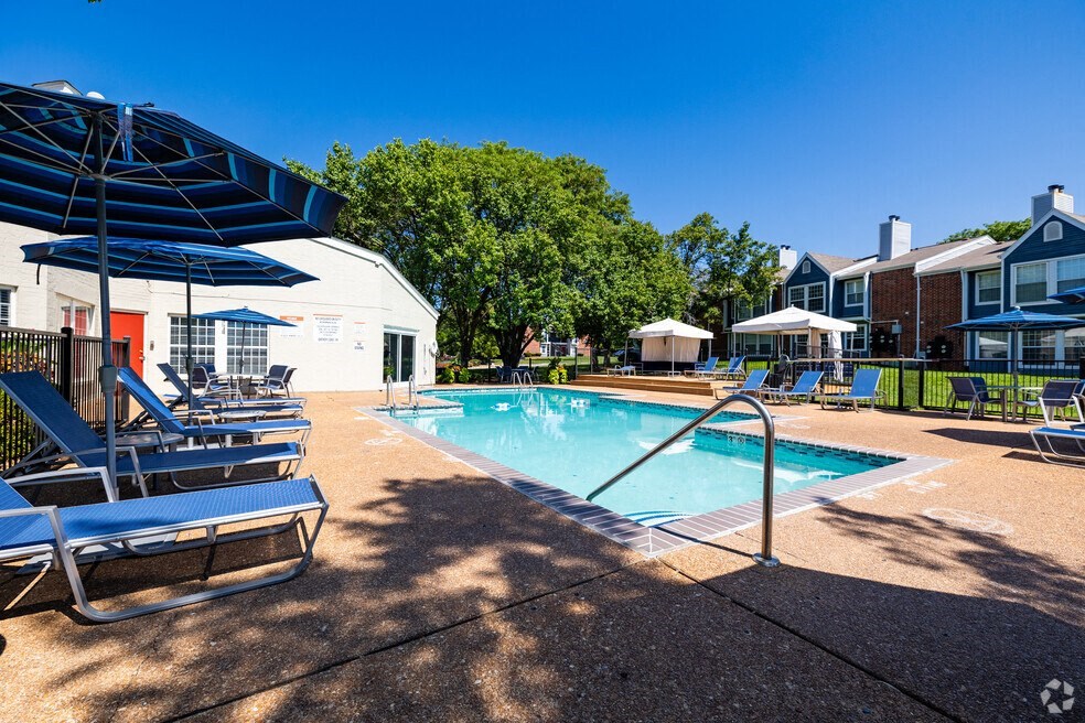 our apartments offer a swimming pool with chairs and umbrellas