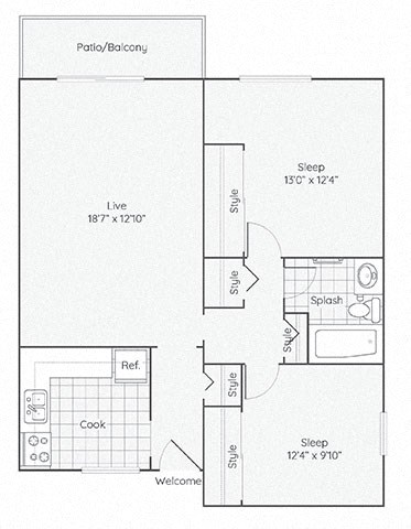 2 bed 1 bath at River Oaks, North Aurora, Illinois