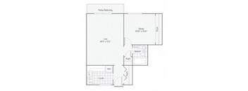 a floor plan of a 1 bedroom apartment