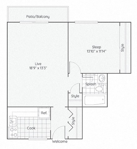 1 bed 1 bath A at River Oaks, North Aurora, IL, 60542