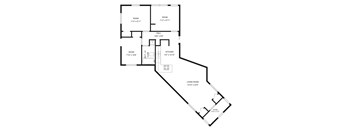 A black and white image of a house floor plan.