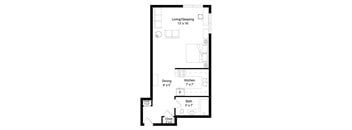 S2 Floorplan at The Venue on Knox Apartments, Minneapolis, 55408