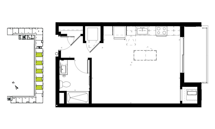 Studio floorplan