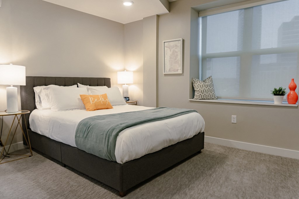 Bedroom with bed at The Rowe, Michigan, 49503