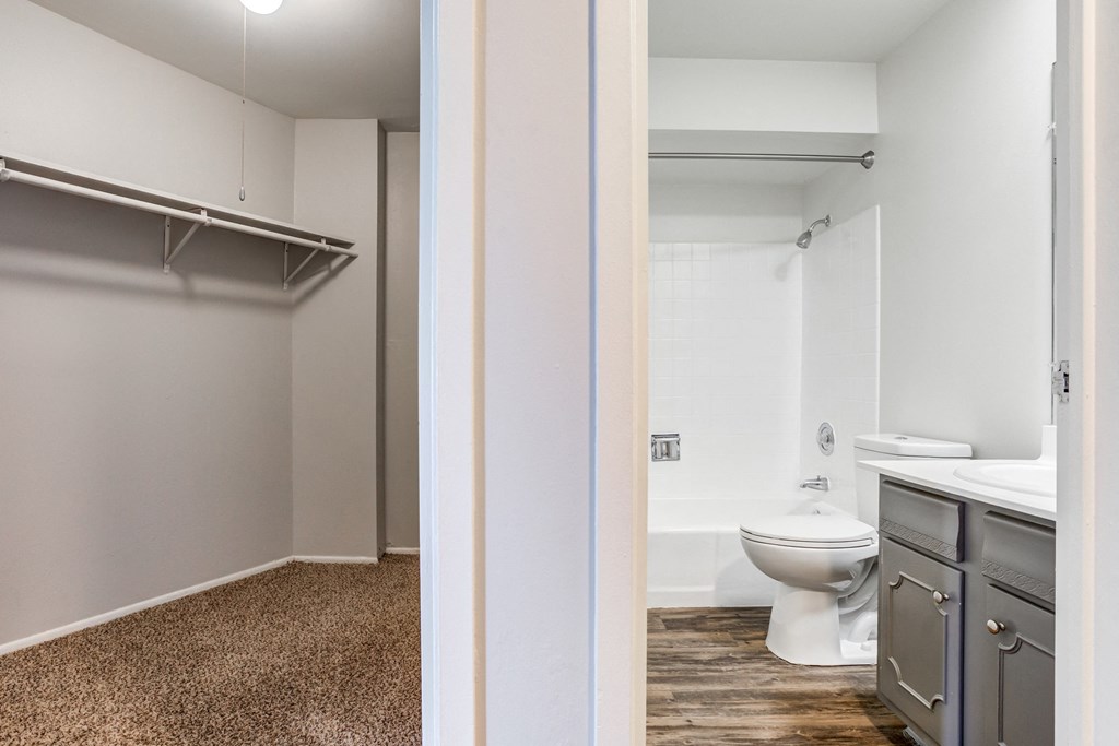 a bathroom with a toilet and a sinkat The Township at St. Charles, St. Charles, IL