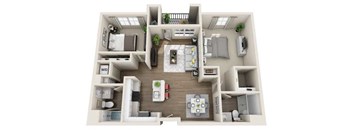 2 bed 2.5 bath A at Arrive Los Carneros Apartments, California, 93117