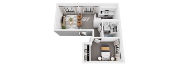A black and white image of a house layout.