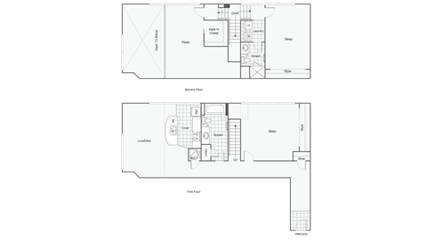 Floorplans for The Clybourn - 3 beds 2 baths  at Blue Ribbon Lofts, Milwaukee