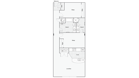 Floorplans for The Grandville - 2 beds 2 baths  at Blue Ribbon Lofts, Wisconsin