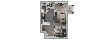 Floorplan for studio apartment