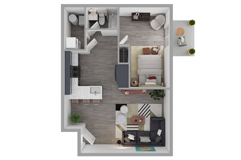 Floorplan for studio apartment