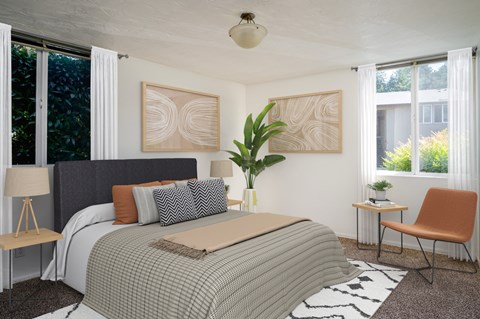 Comfortable Bedroom With Large Window at Timberlee, Portland