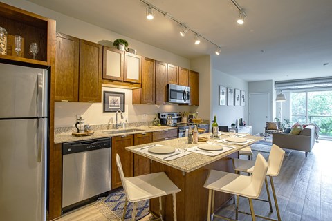 Fully Equipped Kitchen With Modern Appliances at Track 29 Apartments, Minneapolis
