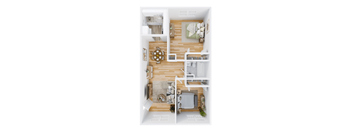 Two Bedroom 3D Floor Plan