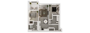a floor plan of a 1 bedroom with a bathroom and a living room